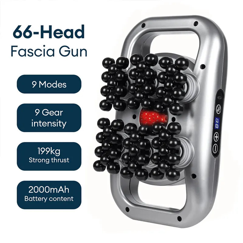 48/66-Head Fascia Gun High Frequency Vibration Body Fascia Massage Gun Back Waist Massager Tool Neck Shoulder Fascia Masajeador