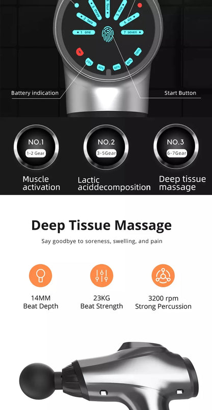 Professional Fascia Gun 4800mAh Deep Tissue Percussion Vibrat Massage Gun Fitness Back And Neck Muscle Relaxation Massager