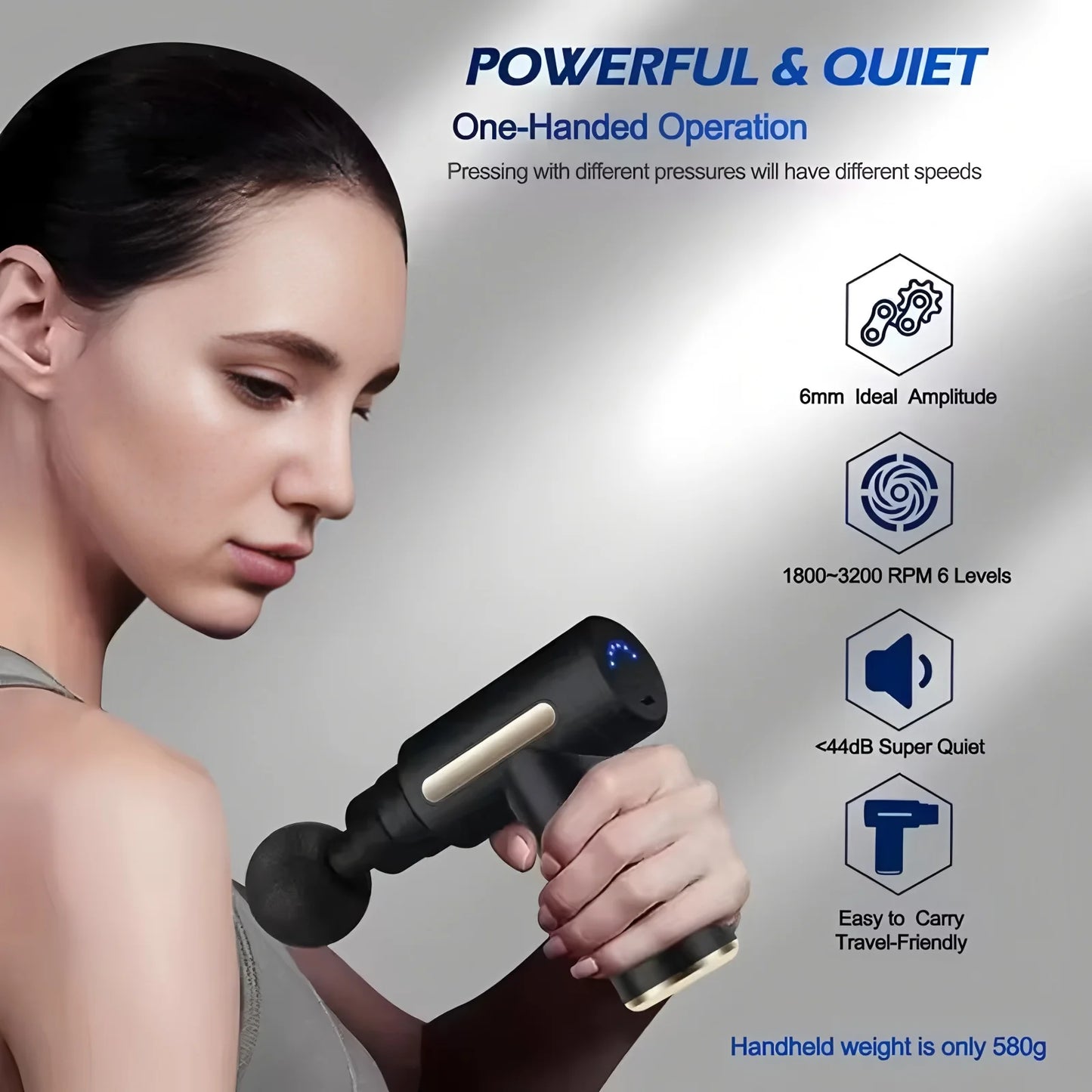 2026 Portable Muscle Massage Gun For Body Massage, With Led Touch Screen, Speed Adjustment, Rechargeable