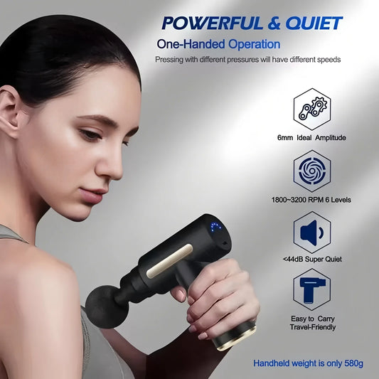 2026 Portable Muscle Massage Gun For Body Massage, With Led Touch Screen, Speed Adjustment, Rechargeable