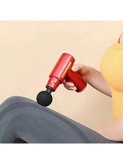 2026Portable Fascial Massage Gun Electric Percussion Pistol Massager With LED Touch Screen4Replaceable Massage Head Rechargeable