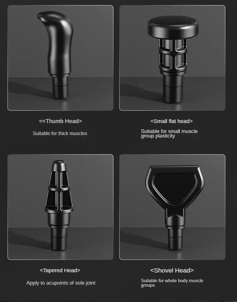 23800RPM Massage Gun, 8.5mm Deep Tissue Percussion Fascia Gun, 4 Heads Electric Muscle Massager for Full Body Relaxation