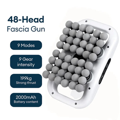 48/66-Head Fascia Gun High Frequency Vibration Body Fascia Massage Gun Back Waist Massager Tool Neck Shoulder Fascia Masajeador