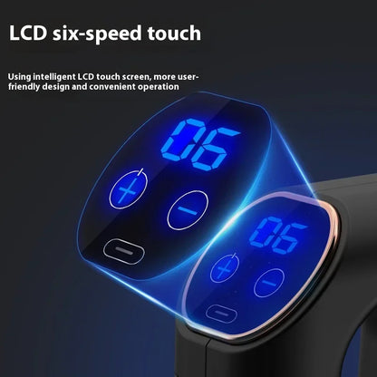 New Products 6 Gears Fascial Gun Double Head Mini Massage Gun Cordless Deep Tissue Vibration Muscle Massage Gun with LED Display