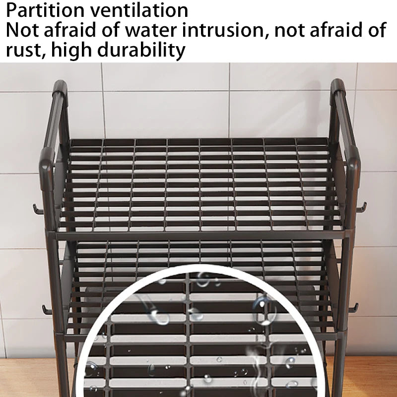 1 Microwave Storage Rack, Space Saving Countertop Kitchen Utensil And Cutlery Storage Rack, Plastic Kitchen Accessory Rack