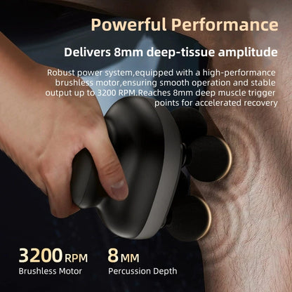4-Heads Handheld Fascia Gun Electric Deep Tissue Body Massager Professional Muscle Massager Tool Portable for Myofascial Release