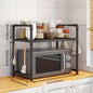 New Year: Heavy-Duty Adjustable/Stackable/Foldable Telescopic Upright Storage Rack/Microwave Stand - Multiple Models Available, Sturdy Metal Countertop Rack with Upper and Lower Shelves, Space-Saving Microwave Top Shelf and S