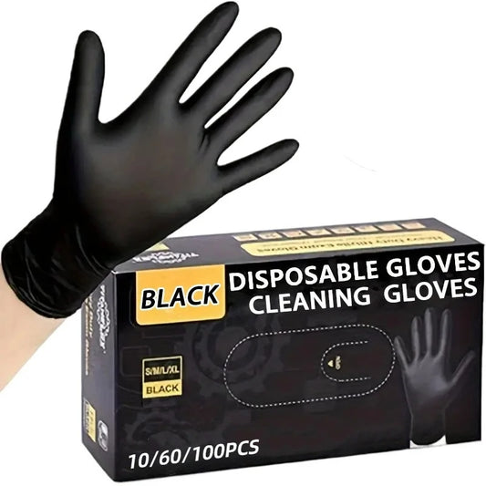 10/60/100PCS Disposable Black Nitrile Gloves Housework Nitrile Gloves Pet Hairdressing Dishwashing Tattoo Hair Washing Tool