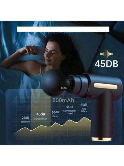 2026Portable Fascial Massage Gun Electric Percussion Pistol Massager With LED Touch Screen4Replaceable Massage Head Rechargeable