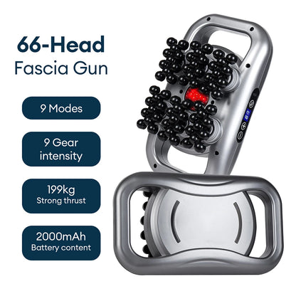 48/66-Head Fascia Gun High Frequency Vibration Body Fascia Massage Gun Back Waist Massager Tool Neck Shoulder Fascia Masajeador