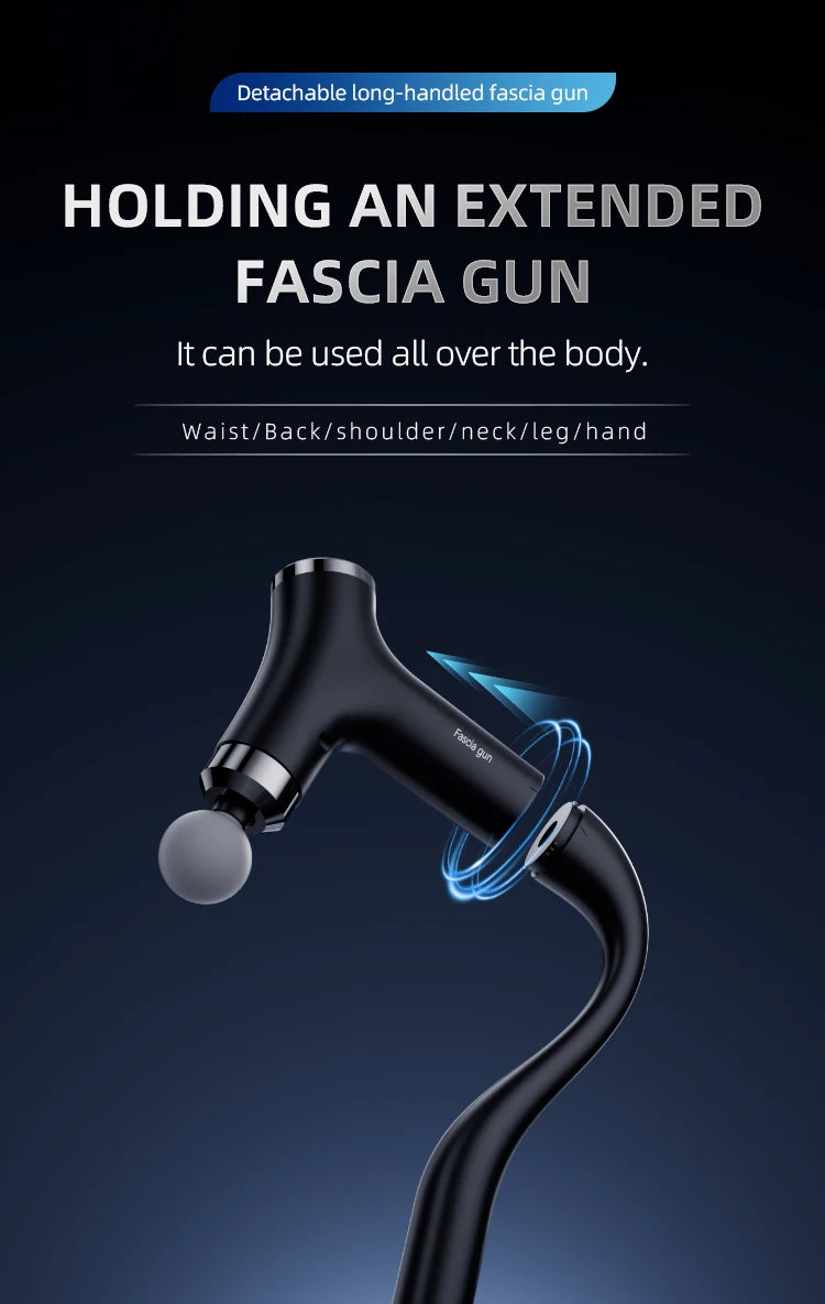 Multifunctional Intelligent Massage Gun Detachable Handheld Long-Handled Elbow Fascia Muscle Relaxation Massager for Home Use