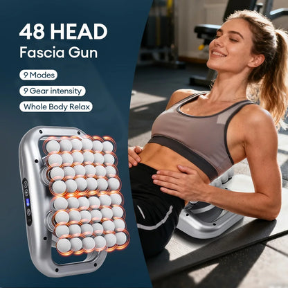 48/66-Head Fascia Gun High Frequency Vibration Body Fascia Massage Gun Back Waist Massager Tool Neck Shoulder Fascia Masajeador