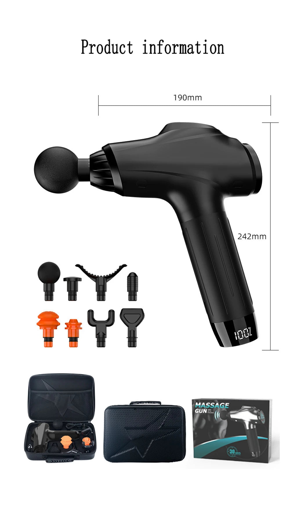 Professional Fascia Gun 4800mAh Deep Tissue Percussion Vibrat Massage Gun Fitness Back And Neck Muscle Relaxation Massager