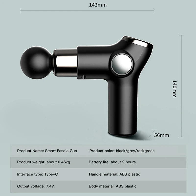 Kh515 Mini Fascia Gun Lcd Portable Muscle Massage Meridian Health Care Sports Relaxation Muscle Gun Electric Fitness Massager