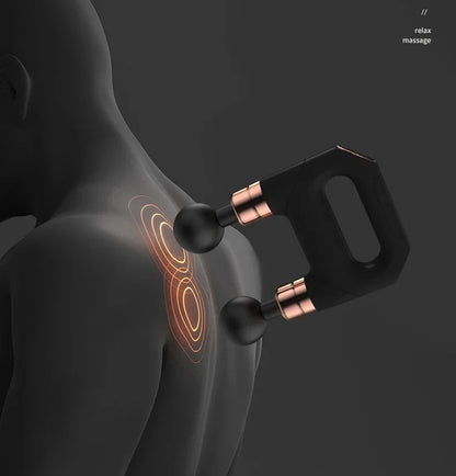 New Products 6 Gears Fascial Gun Double Head Mini Massage Gun Cordless Deep Tissue Vibration Muscle Massage Gun with LED Display