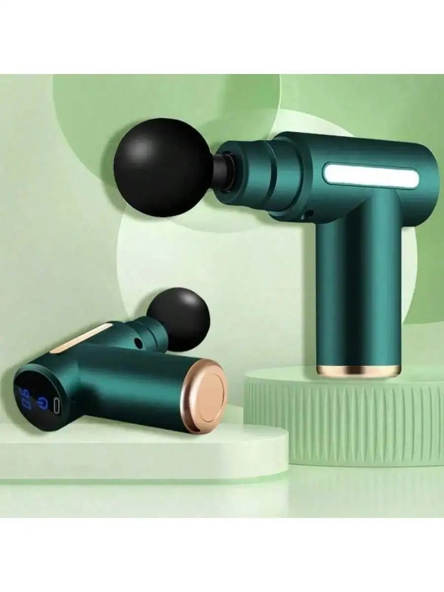 2026Portable Fascial Massage Gun Electric Percussion Pistol Massager With LED Touch Screen4Replaceable Massage Head Rechargeable