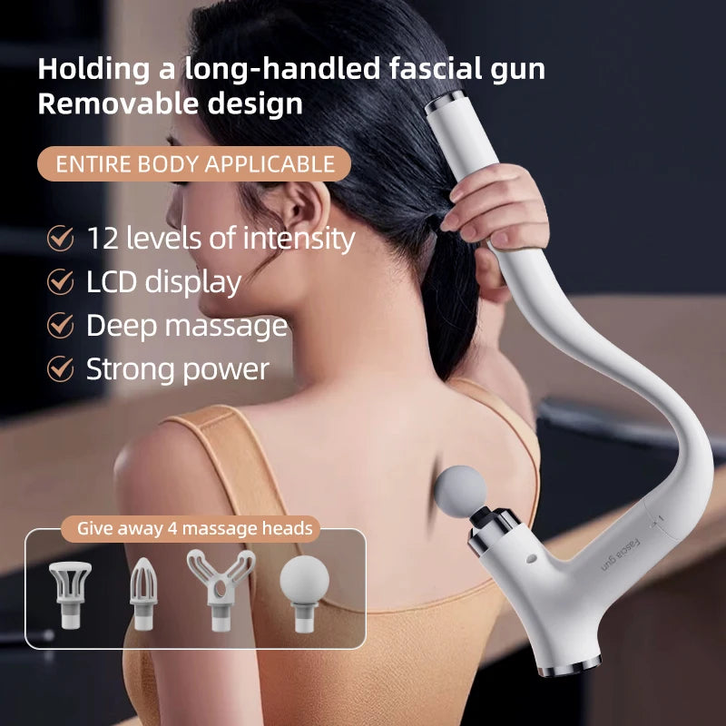 Multifunctional Intelligent Massage Gun Detachable Handheld Long-Handled Elbow Fascia Muscle Relaxation Massager for Home Use