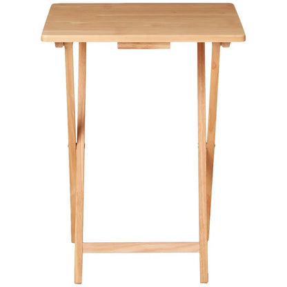 Indoor Folding TV Tray Table Portable Lightweight Solid Rubberwood Space Saving Easy Storage No Assembly Required Compact Design