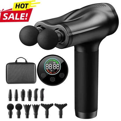 Double Head Handheld Mini Massager Gun with Deep Tissue Percussion Muscle Massage Gun Multifunctional Rechargeable Fascial Gun