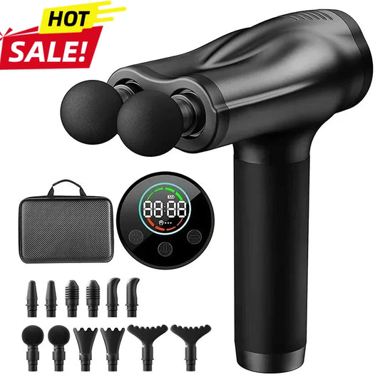 Double Head Handheld Mini Massager Gun with Deep Tissue Percussion Muscle Massage Gun Multifunctional Rechargeable Fascial Gun