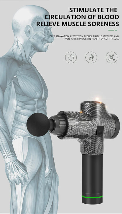 30 Level Massage Gun Fascia Deep Muscle Relax Body Neck Massager Electric Fitness Equipment Noise Reduction Male Female
