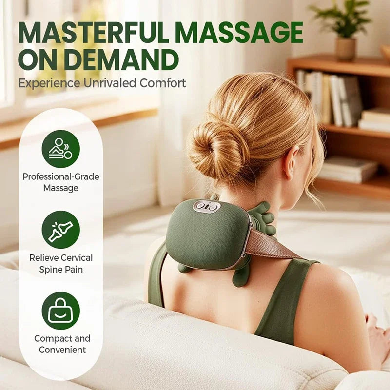 Wireless Neck Cervical Trapezius Kneading Massage Shawl 4D Bionic Finger Neck Shoulder Massager Brushless Motor Neck masajeador