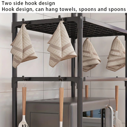 1 Microwave Storage Rack, Space Saving Countertop Kitchen Utensil And Cutlery Storage Rack, Plastic Kitchen Accessory Rack