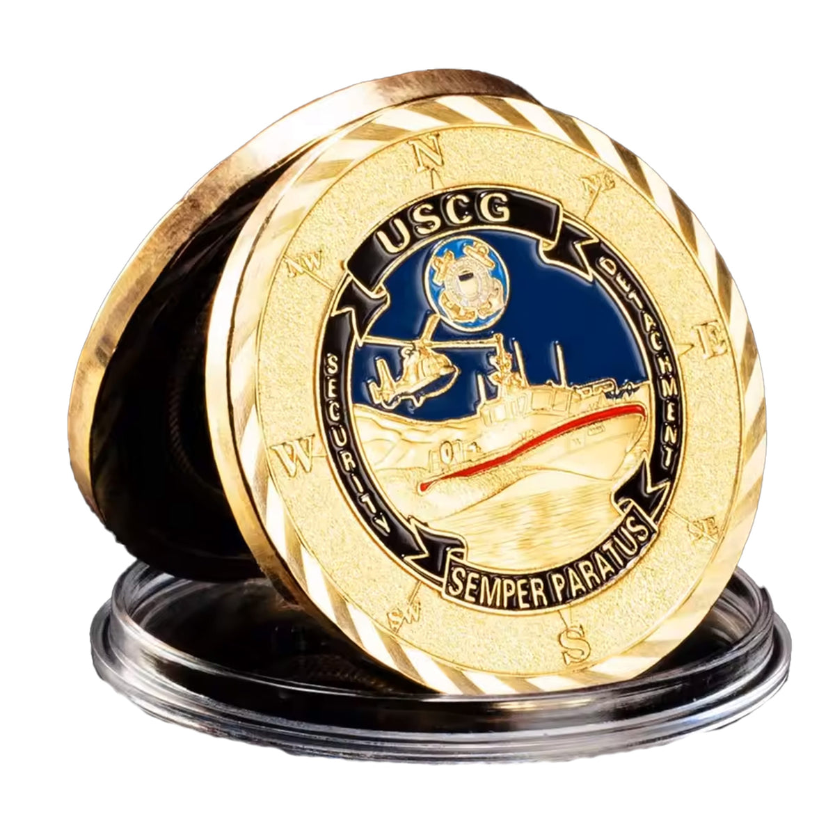 Semper Paratus US Coast Guard Commemorative Gold Plated Coin