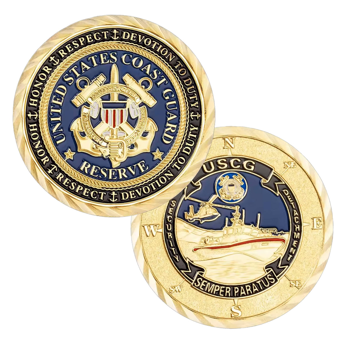 Semper Paratus US Coast Guard Commemorative Gold Plated Coin
