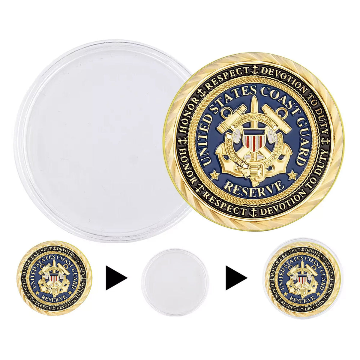 Semper Paratus US Coast Guard Commemorative Gold Plated Coin