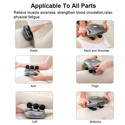 Fascia Gun 6 Heads Massage Gun Muscle Relaxation Electric Massager Deep Tissue Muscle for Pain Relief for the Whole Body