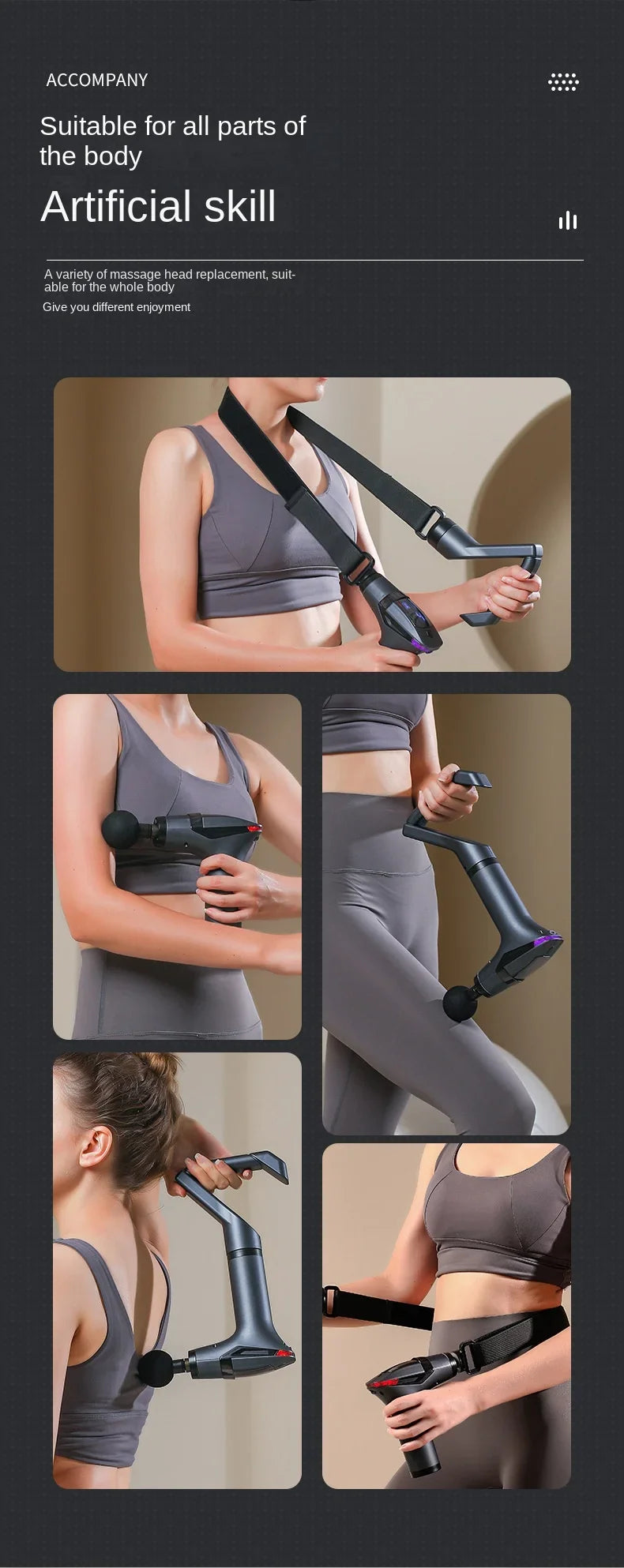 Hot Selling Multifunctional Muscle Relaxation Long-handle Massage Gun Remission Deep Tissue Percussion Body Electric Massage Gun