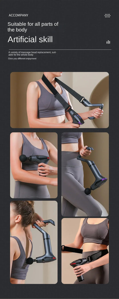 Hot Selling Multifunctional Muscle Relaxation Long-handle Massage Gun Remission Deep Tissue Percussion Body Electric Massage Gun