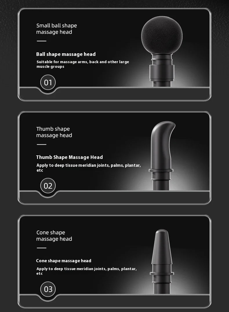 Double Head Handheld Mini Massager Gun with Deep Tissue Percussion Muscle Massage Gun Multifunctional Rechargeable Fascial Gun