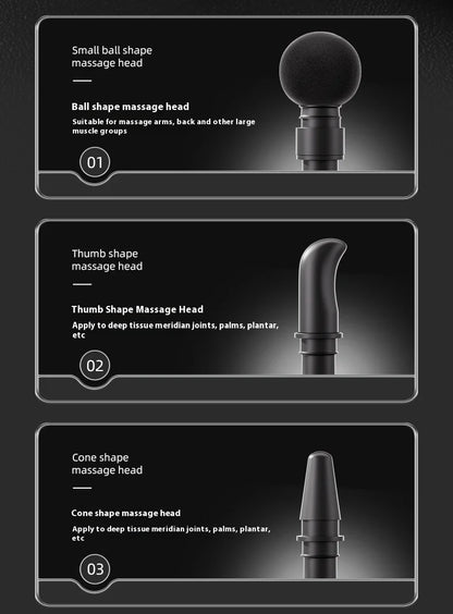 Double Head Handheld Mini Massager Gun with Deep Tissue Percussion Muscle Massage Gun Multifunctional Rechargeable Fascial Gun