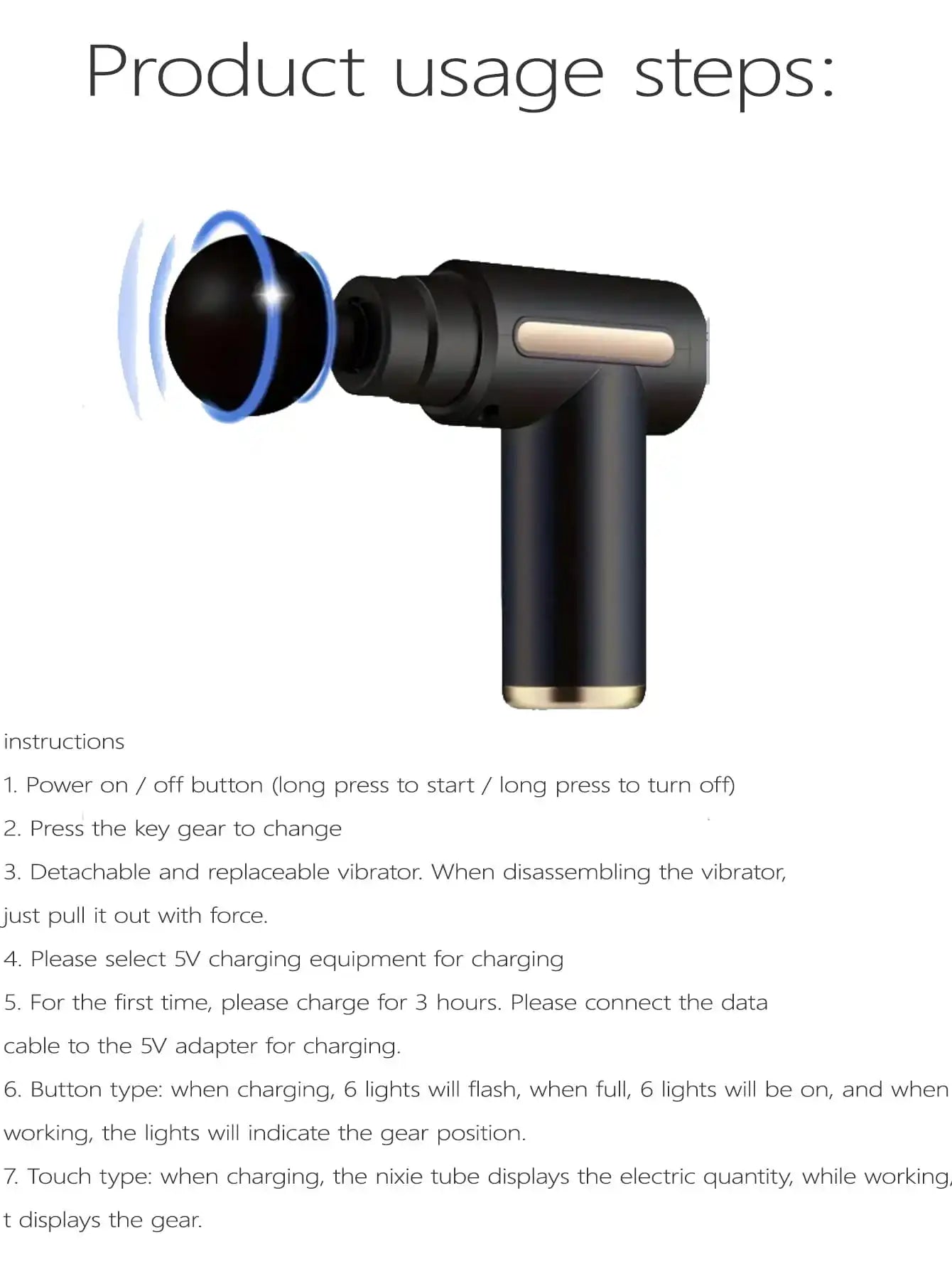 2026Portable Fascial Massage Gun Electric Percussion Pistol Massager With LED Touch Screen4Replaceable Massage Head Rechargeable