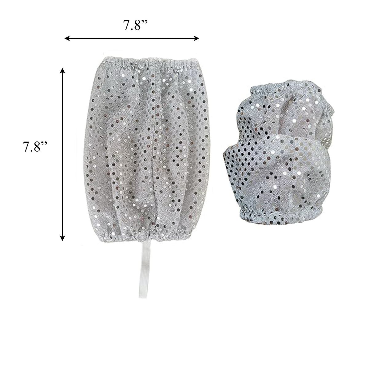 Silver Sequin Costume Socks Pair Sparkly Stage Ankle Covers Party Dancewear Accessory