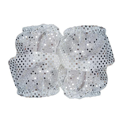 Silver Sequin Costume Socks Pair Sparkly Stage Ankle Covers Party Dancewear Accessory