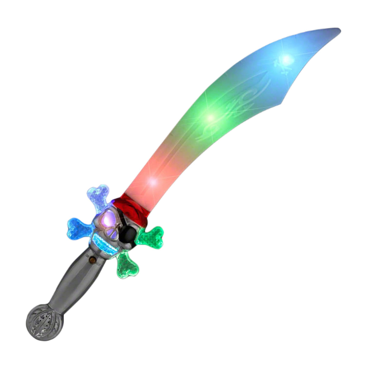 Mini Light Up Pirate Knife Scimitar Cross Skull Buccaneer Sword for Cosplay Costumes