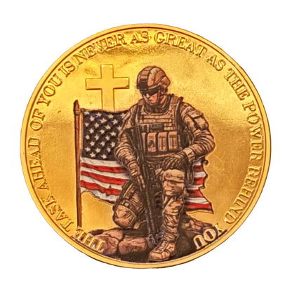 Sniper The Task Ahead of You Challenge Tribute Gold Plated Coin