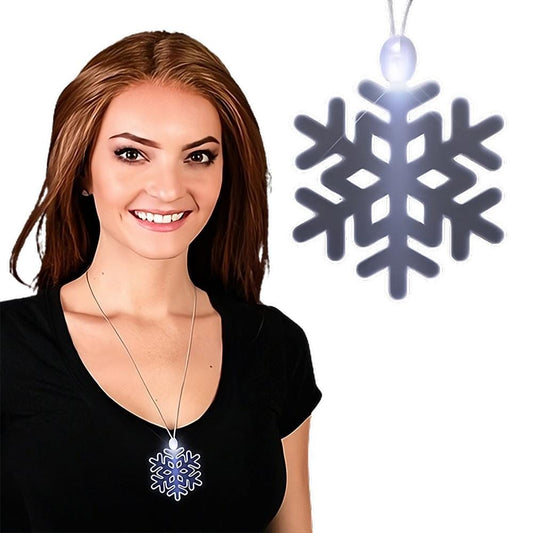 White Snowflake LED Acrylic Necklace