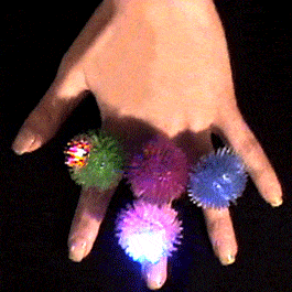 Soft Pom Pom Flashing Rings Pack of 24