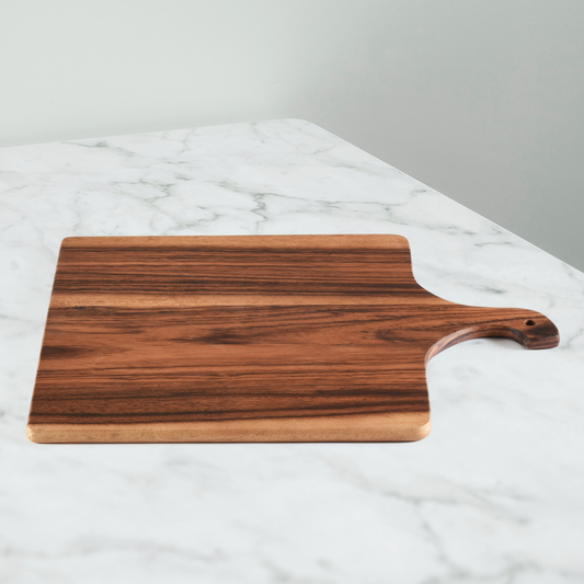 Square Board with Handle - Kalmar Home acacia wood cutting board