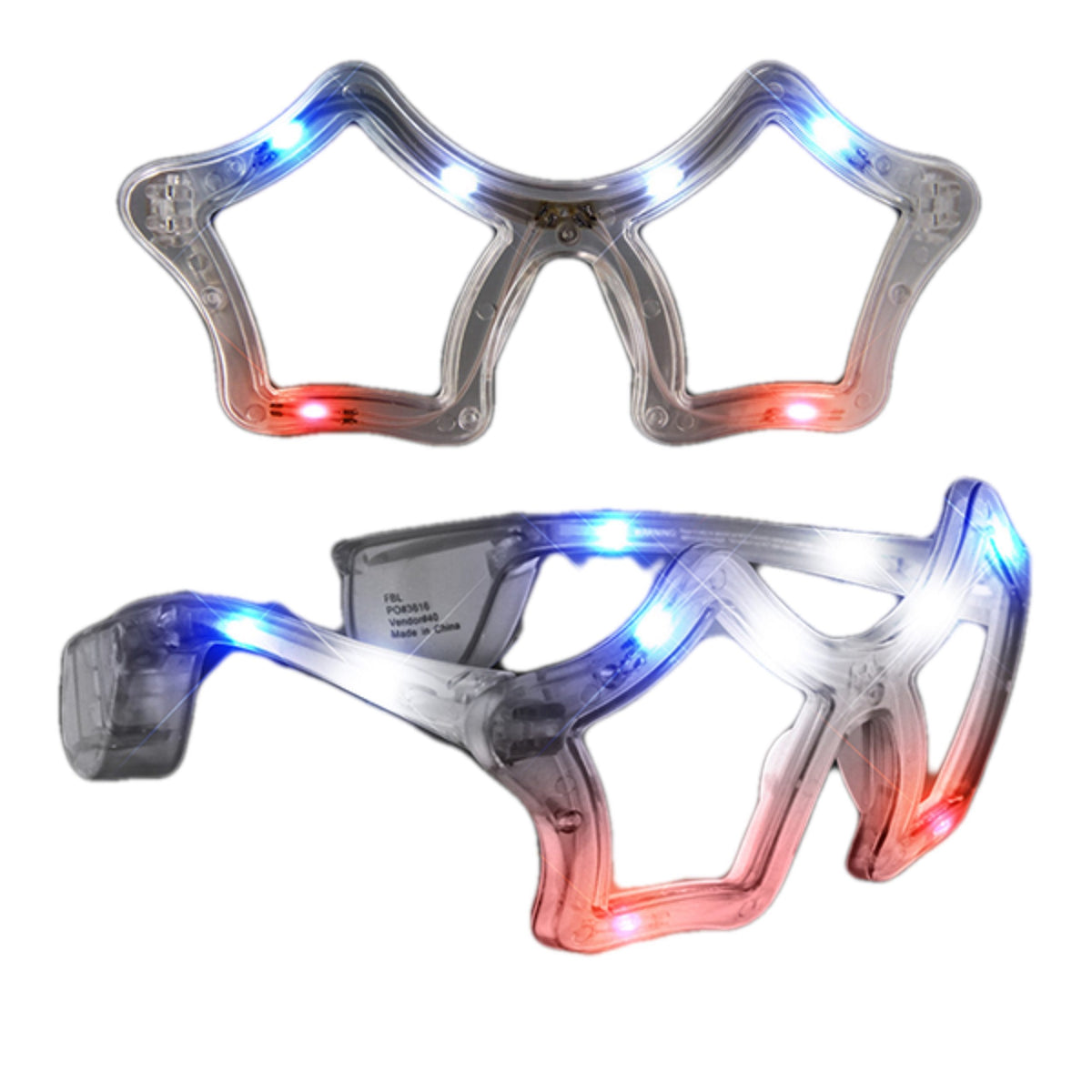 Assorted Star LED Sunglasses Pack of 12