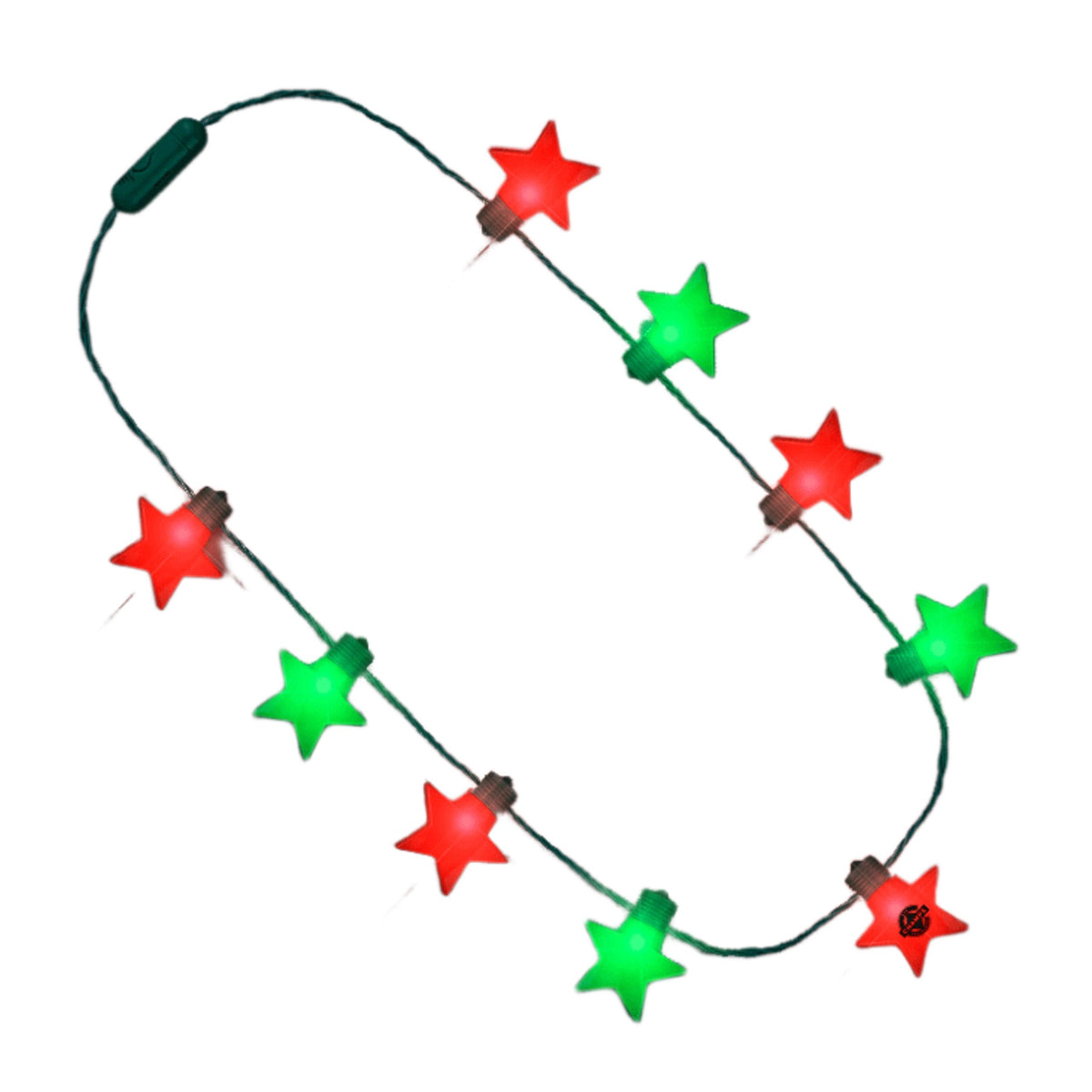 Christmas Stars Red Green LED String Lights Necklace