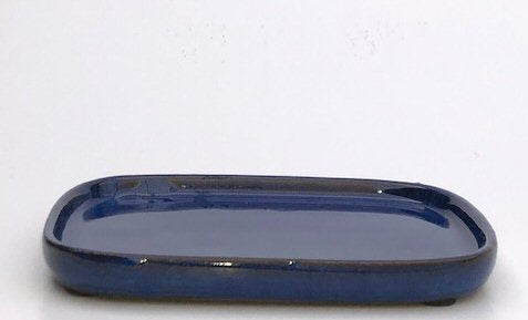 Blue Ceramic Humidity / Drip Tray - Rectangle  8.0" x 6.0" x .5" OD 7.5" x 5.5" x .25" ID