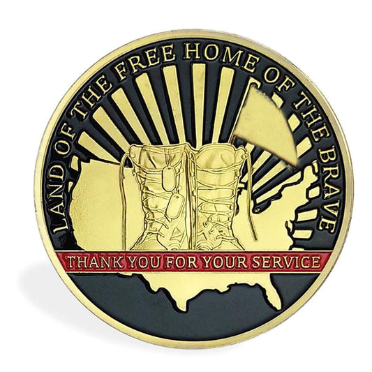 Thank You for Your Service US Army Veteran Gold Plated Coin