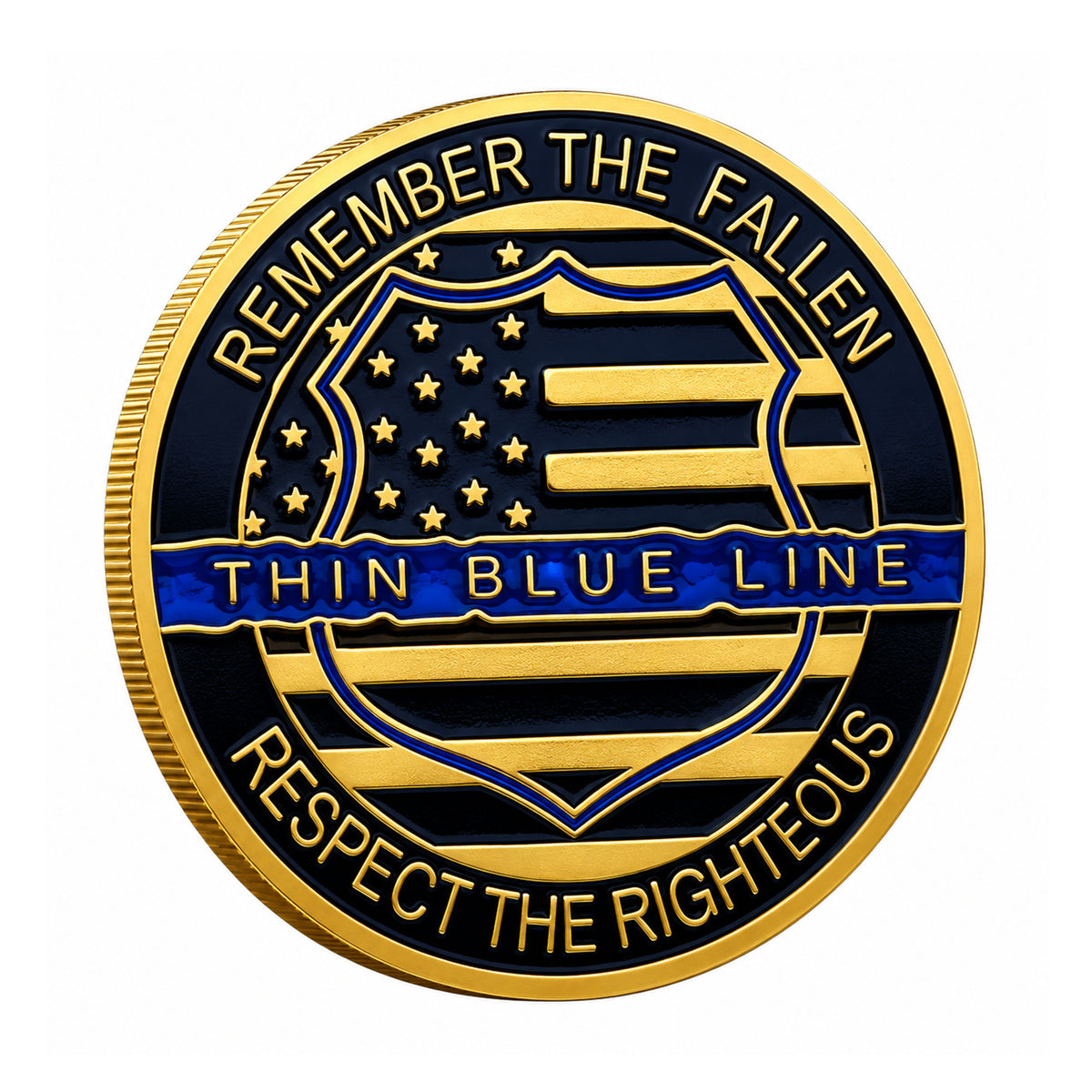 The Wicked Flee Thin Blue Line Lives Police Officer Gold Plated Coin