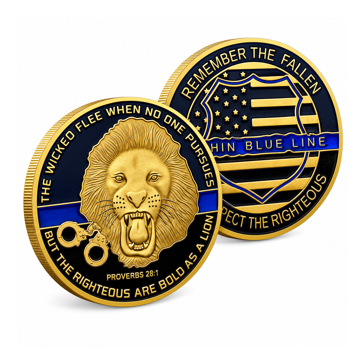 The Wicked Flee Thin Blue Line Lives Police Officer Gold Plated Coin