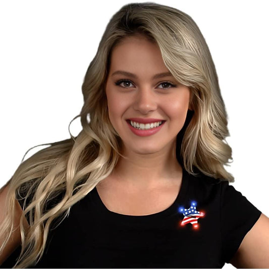 USA Star Flashing Body Light Lapel Pins